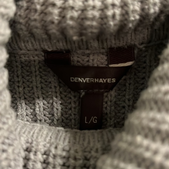 Denver Hayes Knitted sweater size large, gray turtle neck - Picture 2 of 5